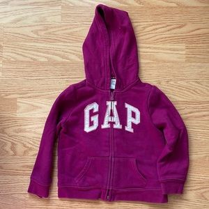 Girls Gap maroon zip up sweatshirt size 5